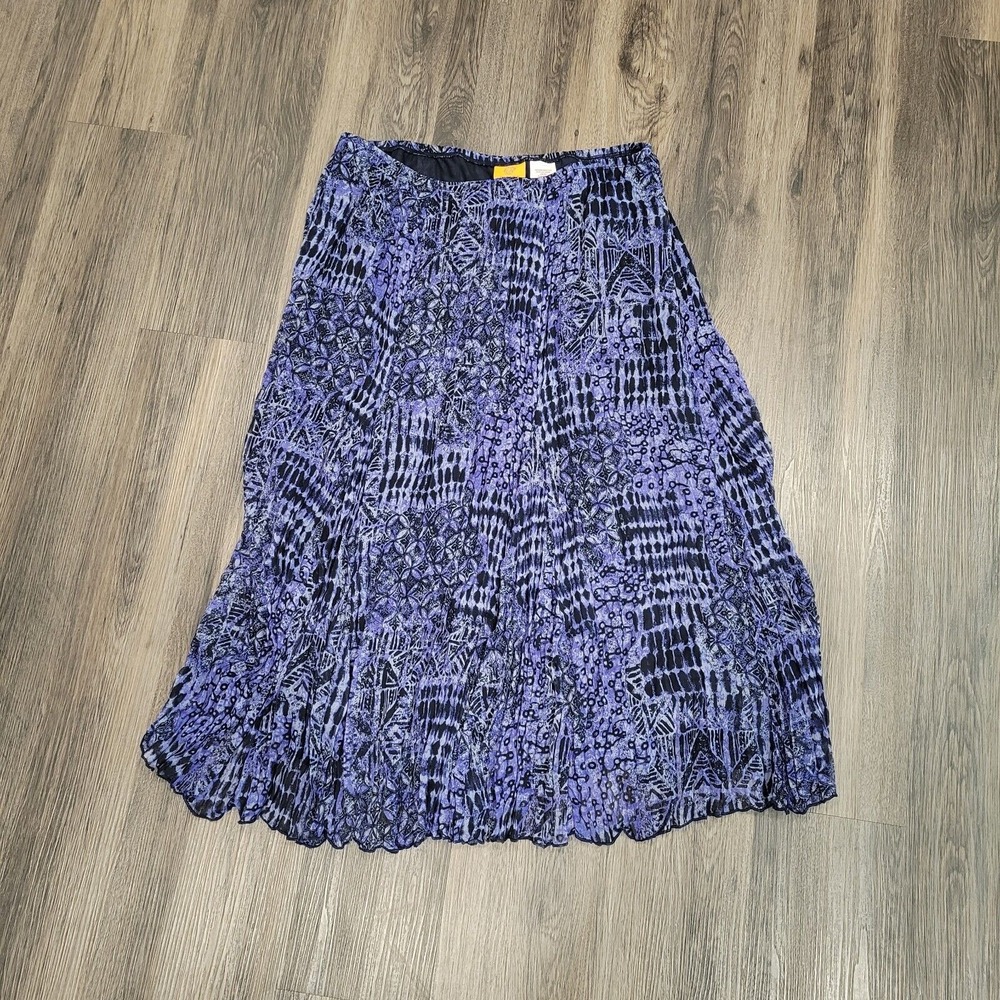 Ruby Rd Skirt Women's 12P Purple Geometric Pull On‎ Flowy Maxi